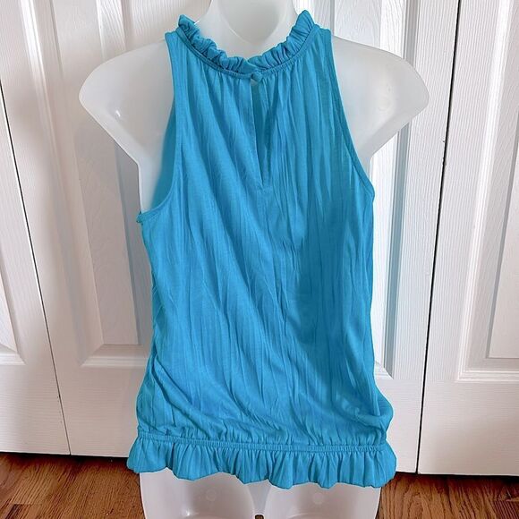 Derek Heart Blouse Tank Blouse Top Shirt Turquoise Blue Dressy Medium M - Picture 3 of 4